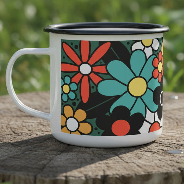 Retro Flowers Camp Cup