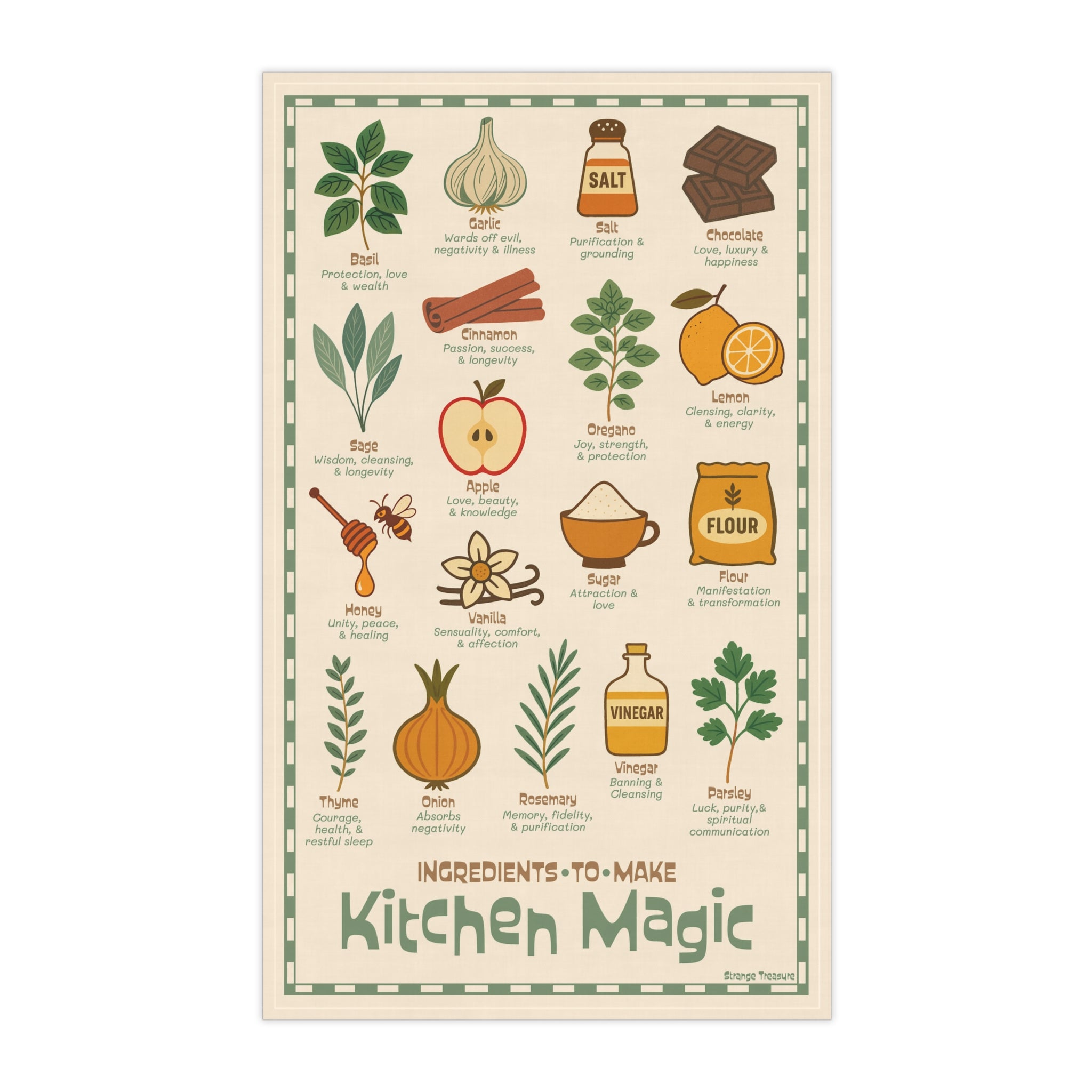 Kitchen Witch Tea Towel