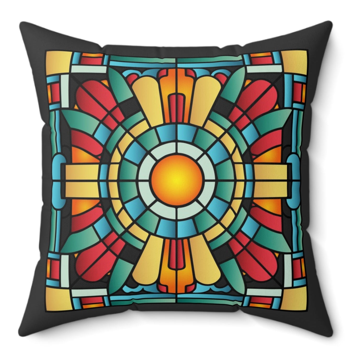 Stained Glass 16"x16" Throw Pillow