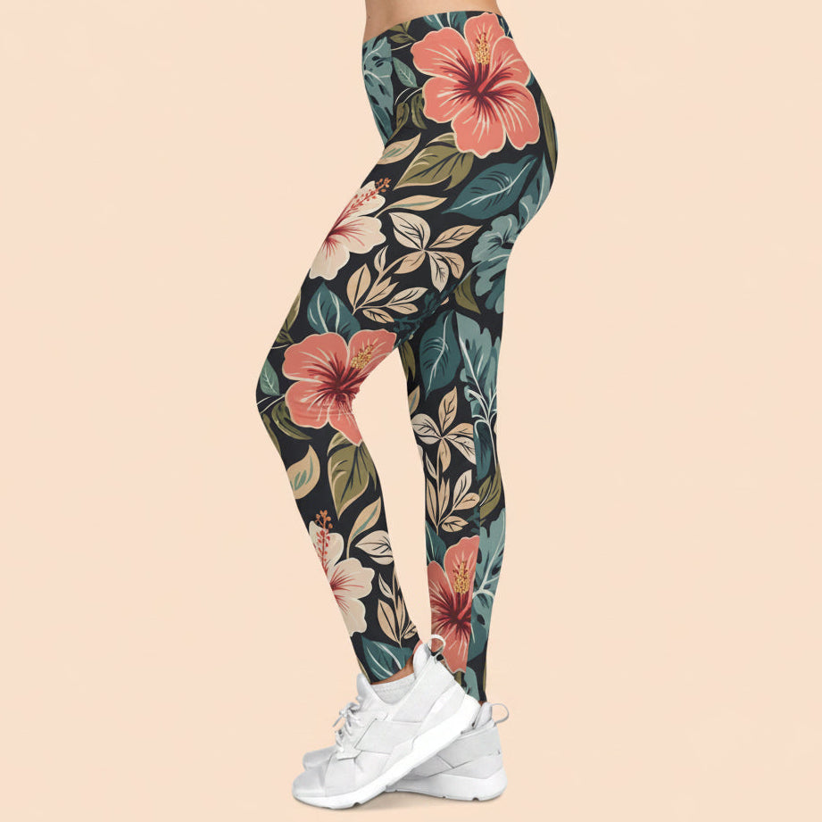 Classic Hibiscus Active Legging