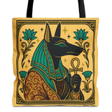 Egyptian Anubis & Papyrus 16"x16" Tote Bag