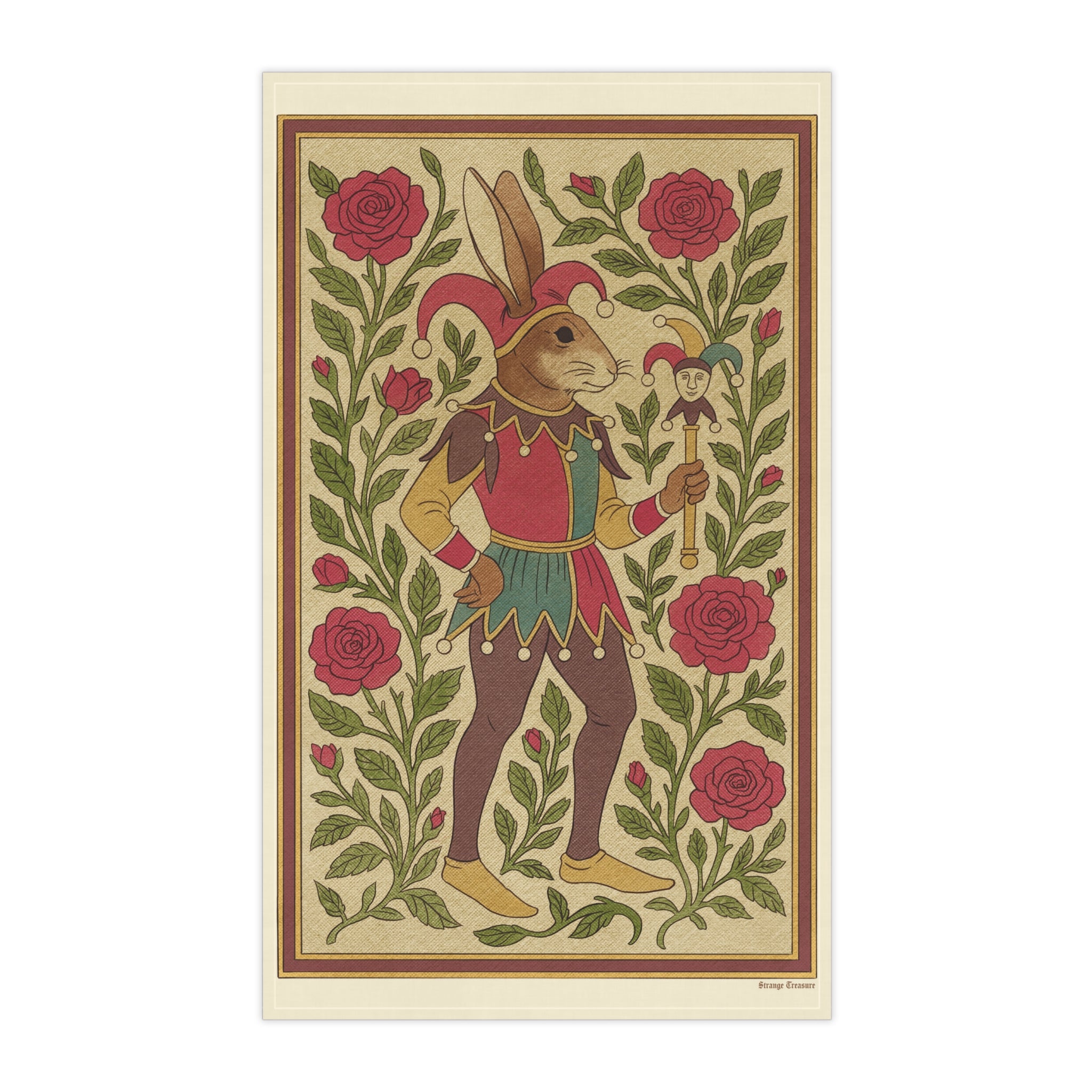 Jester Rabbit Tapestry Tea Towel