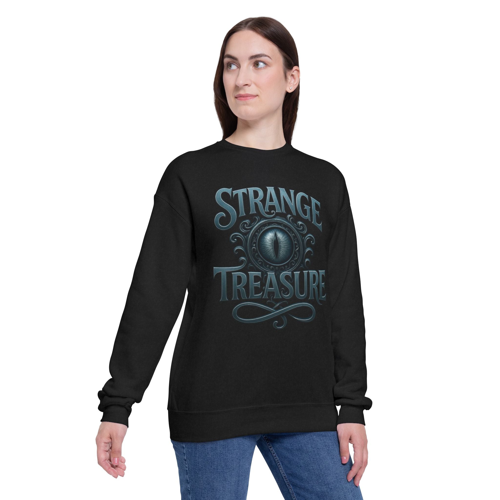 Strange Treasure Unisex Drop Shoulder Sweatshirt - Cozy Graphic Sweatshirt, Gift for Gamers, Casual Wear, Fall Apparel, Graphic Hoodies