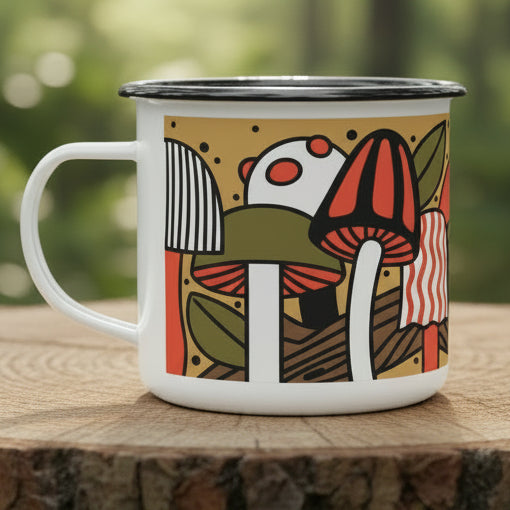 Retro Mushrooms Camp Cup