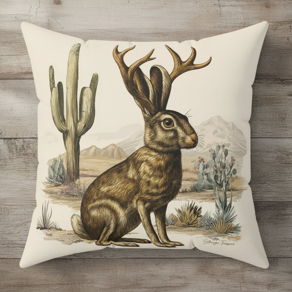 Jackalope 16"x16" Throw Pillow