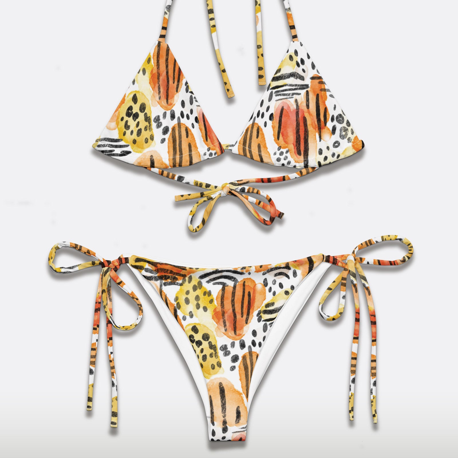 Watercolor Animal String Bikini Set