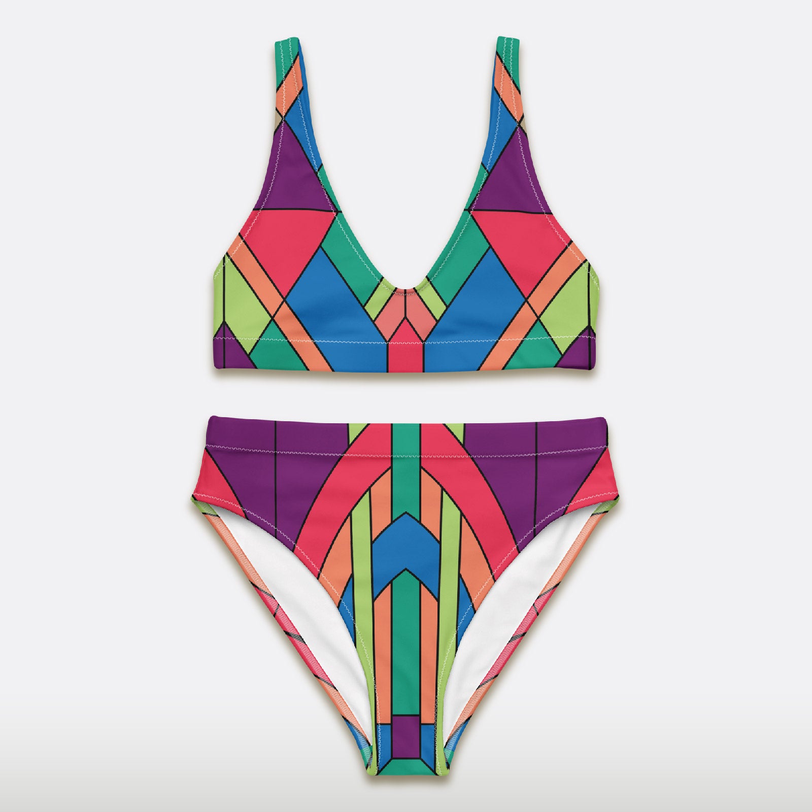 Deco Prism High-waisted Bikini Set