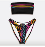 Rainbow Animal Bandeau Bikini Set
