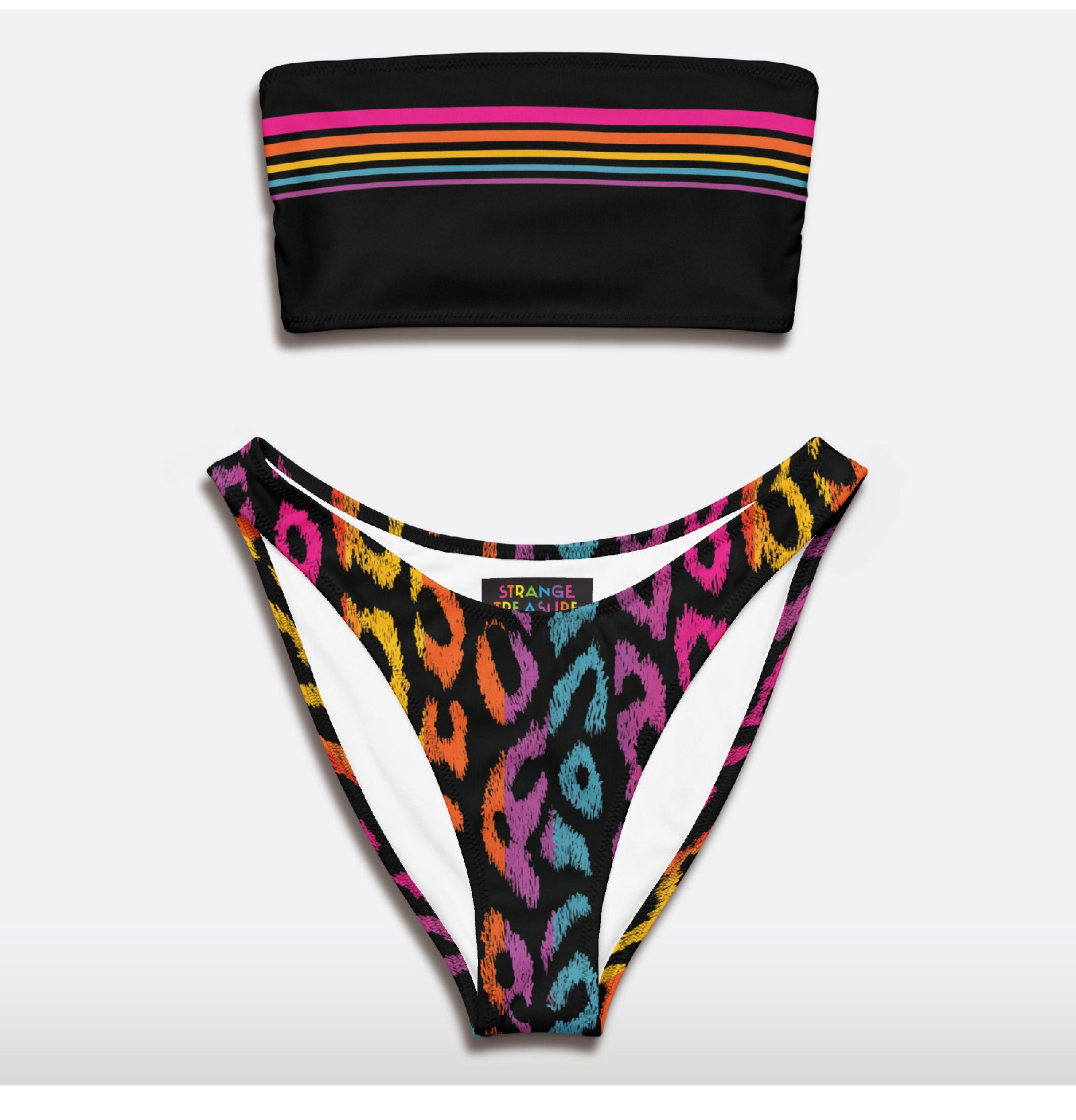 Rainbow Animal Bandeau Bikini Set