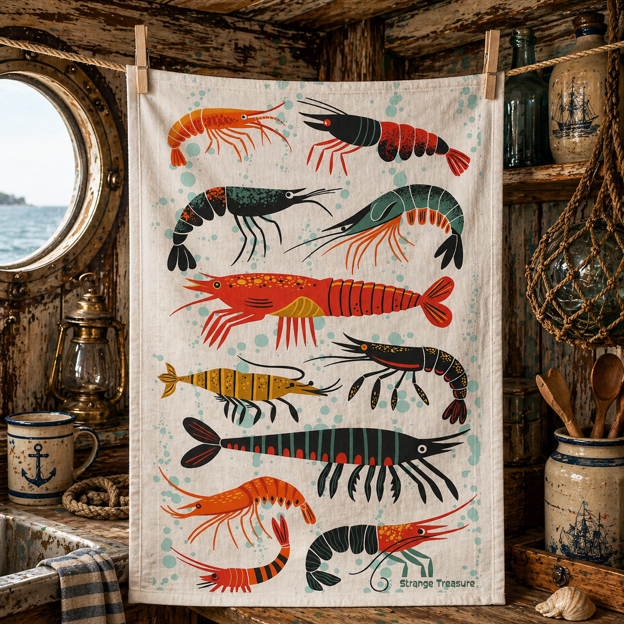 Prawn Party Kitchen Towel