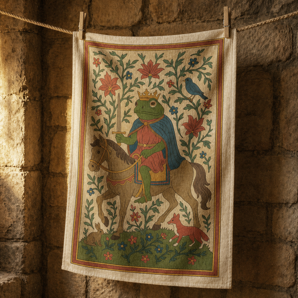 Frog Prince Tapestry Tea Towel