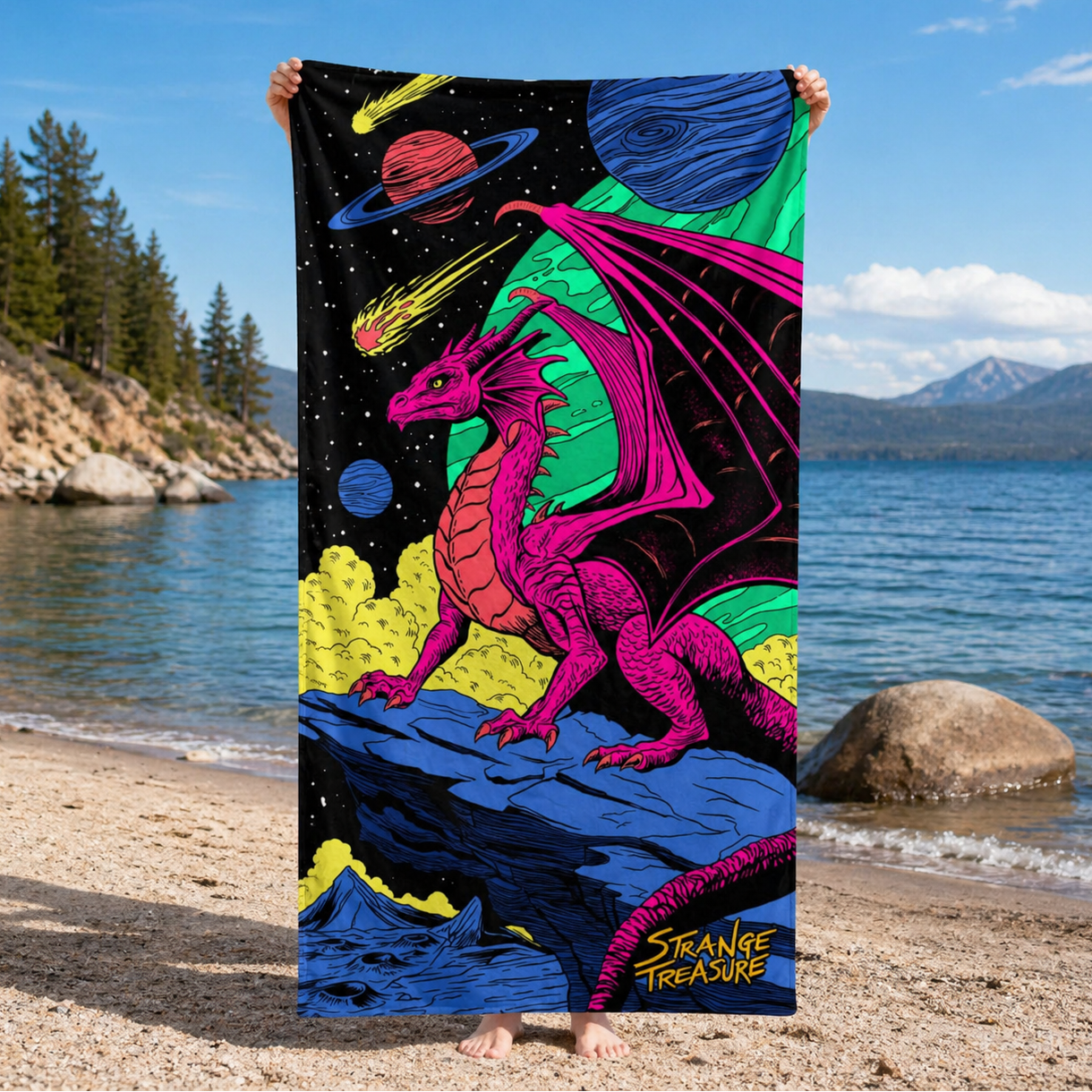 Space Dragon Beach Towel
