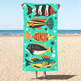 Mid-Mod Tropical Fish Beach Towel