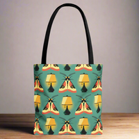 Moth Loves Lamp 13"x13" Tote Bag