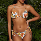 Watercolor Animal String Bikini Set