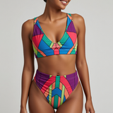 Deco Prism High-waisted Bikini Set