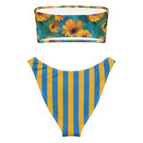 Sunflower Stripe Bandeau Bikini Set