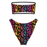 Rainbow Animal Bandeau Bikini Set