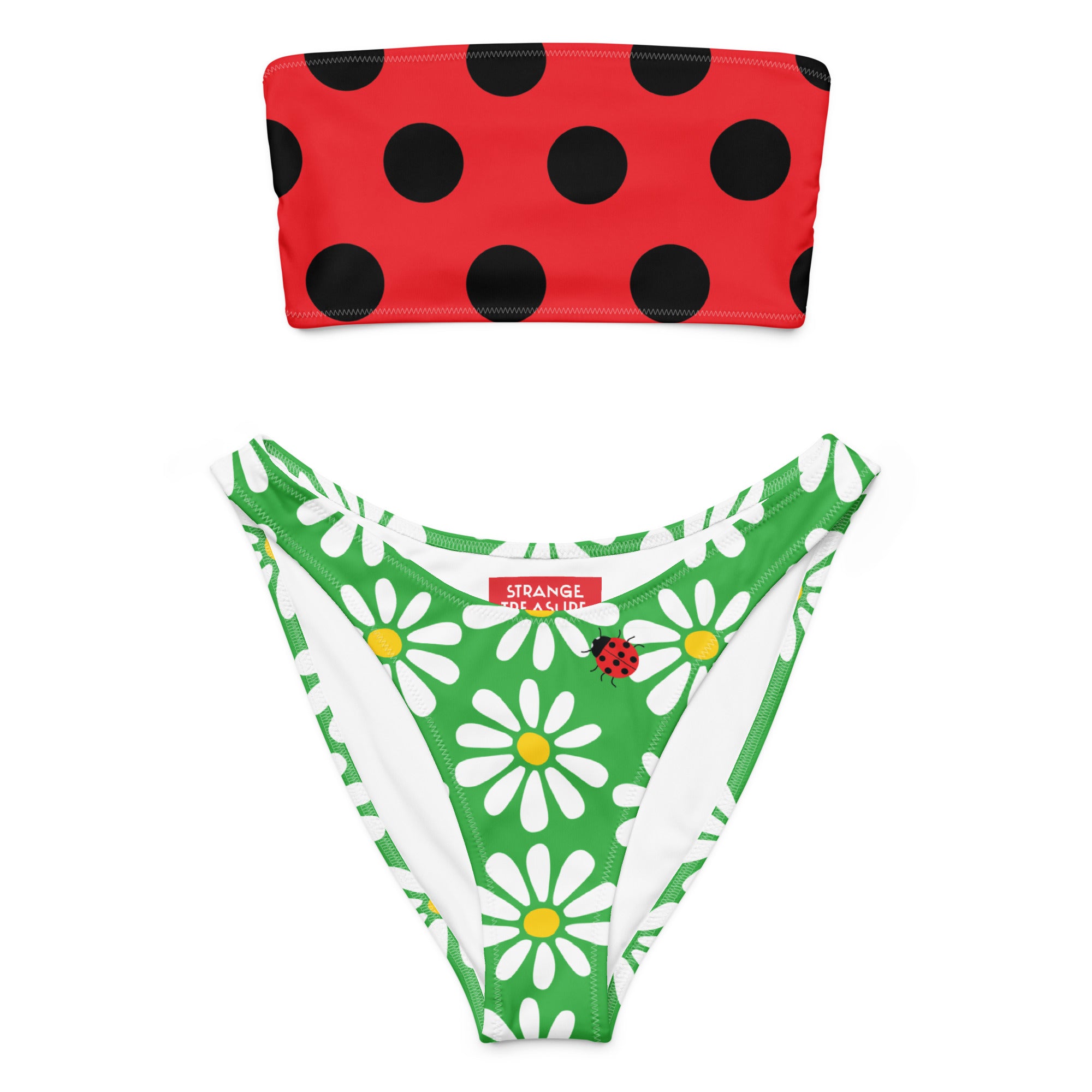 Ladybug Dot Bandeau Bikini Set