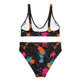 Paint Splatter High-waisted Bikini Set