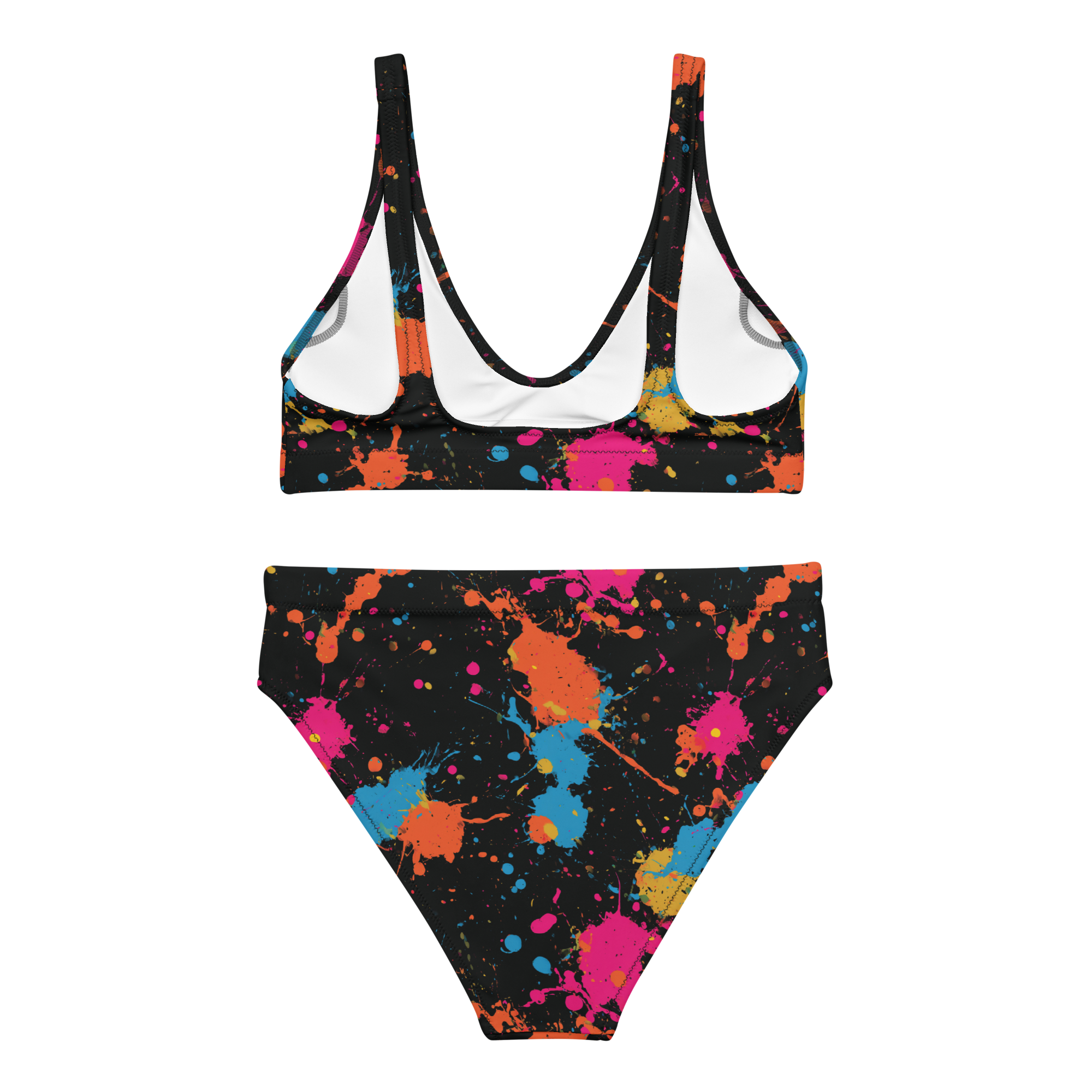 Paint Splatter High-waisted Bikini Set