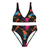 Paint Splatter High-waisted Bikini Set