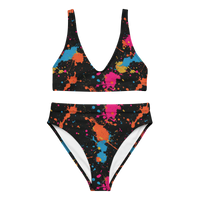 Paint Splatter High-waisted Bikini Set