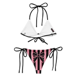 Peek-a-boo Bow & Stripes String Bikini Set