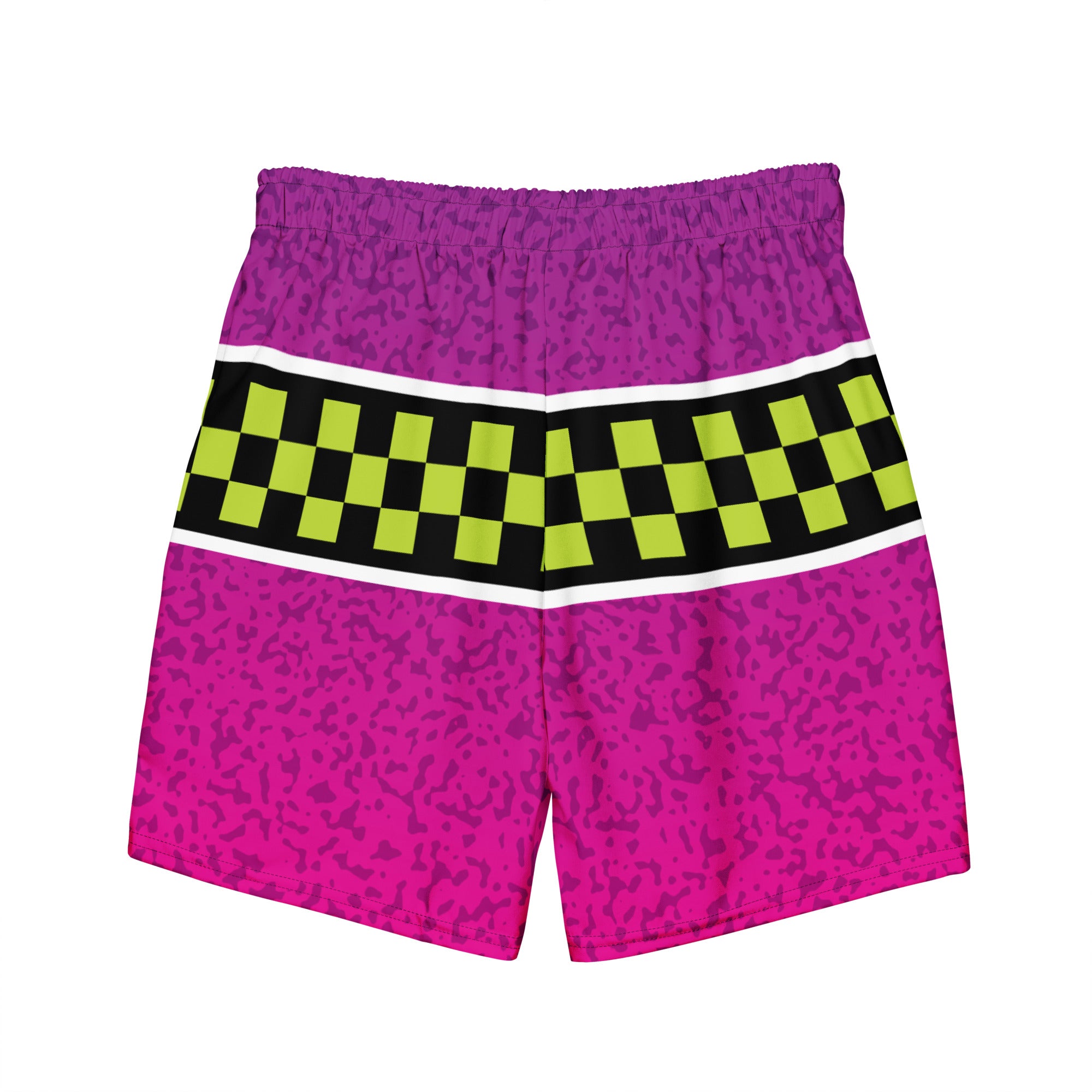 Checker Stripe Mens Swim Trunks