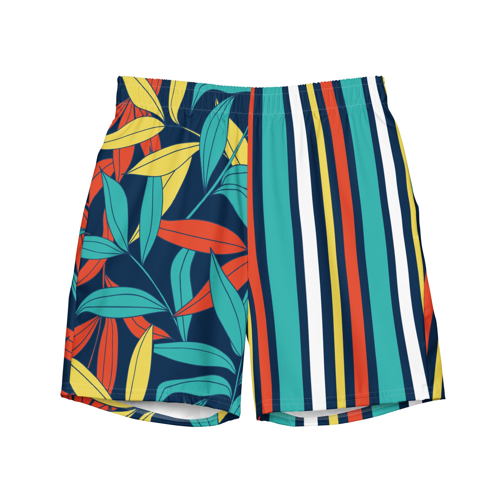Mixed Print Jungle Mens Swim Trunks