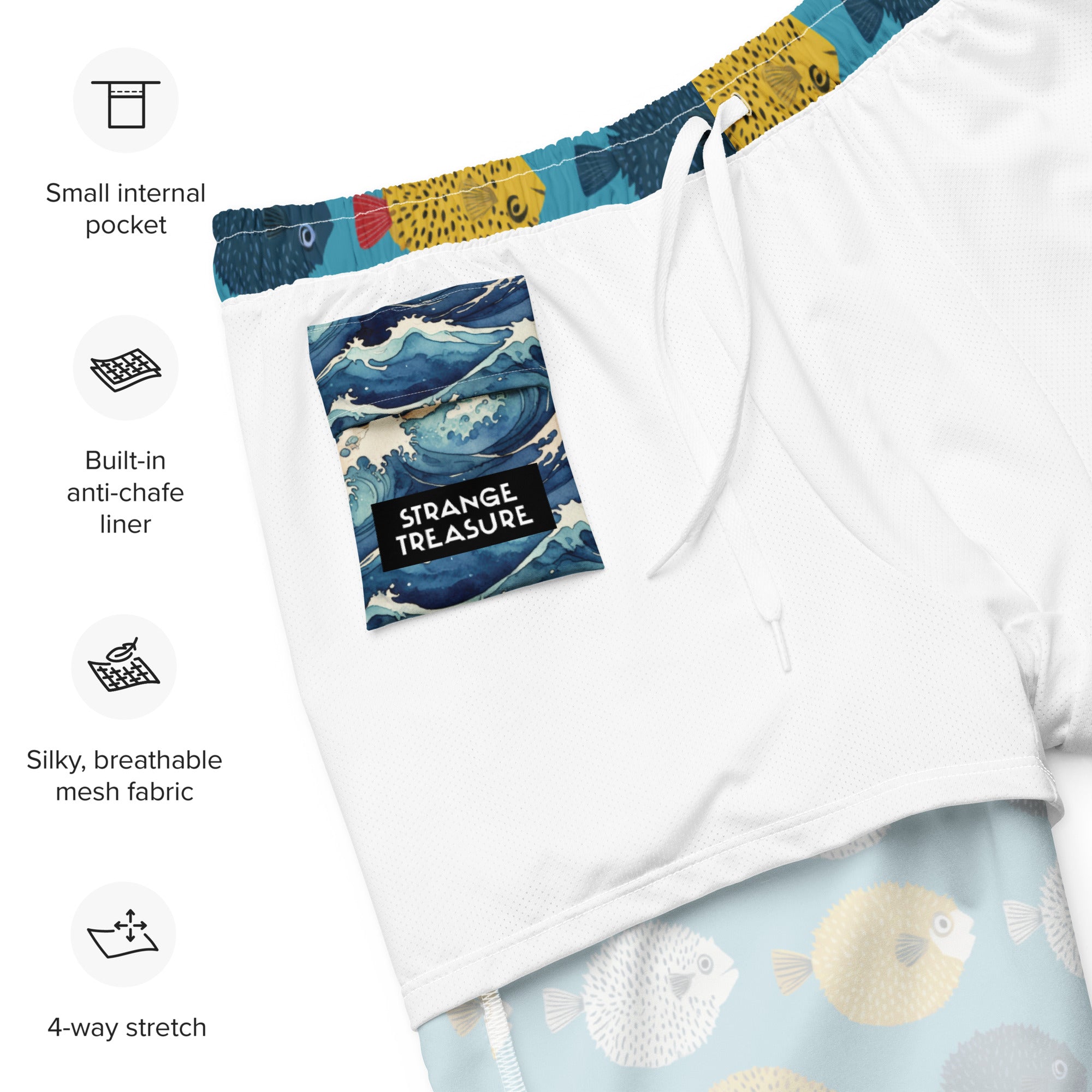 Puffer Fish Mens Swim Trunks