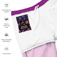 Checker Stripe Mens Swim Trunks