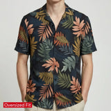 Leaf Motif Button-Down Shirt
