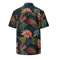Leaf Motif Button-Down Shirt