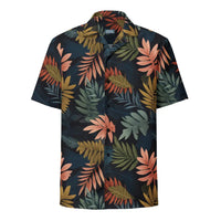 Leaf Motif Button-Down Shirt
