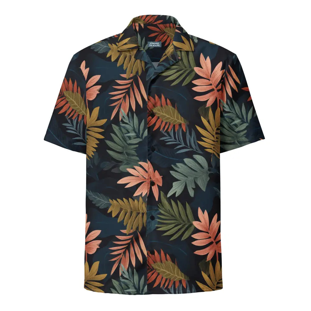 Leaf Motif Button-Down Shirt