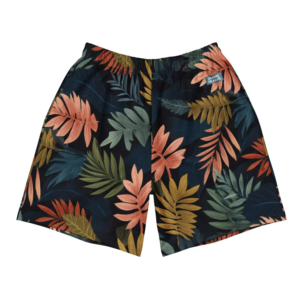 Leaf Motif Casual Long Shorts