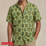 Monkey Stencil Button-Down Shirt