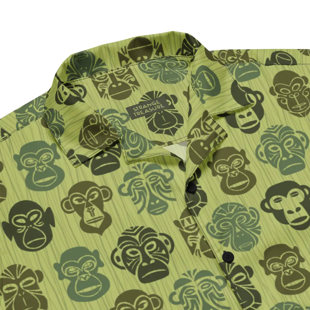 Monkey Stencil Button-Down Shirt