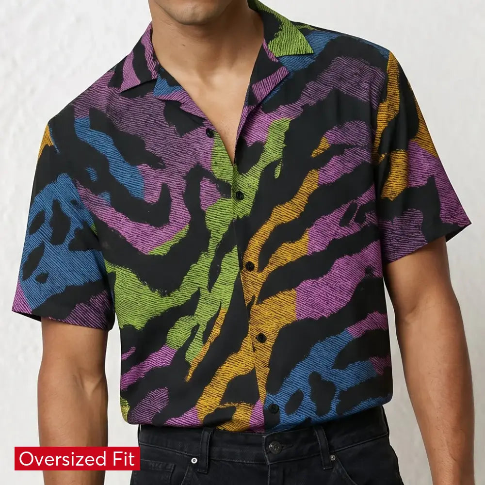 Ombre Tiger Button-Down Shirt