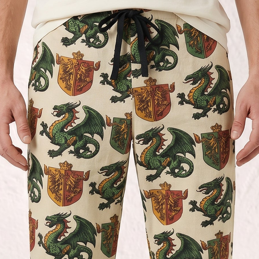 Dragon Crest Mens Pajama Pants