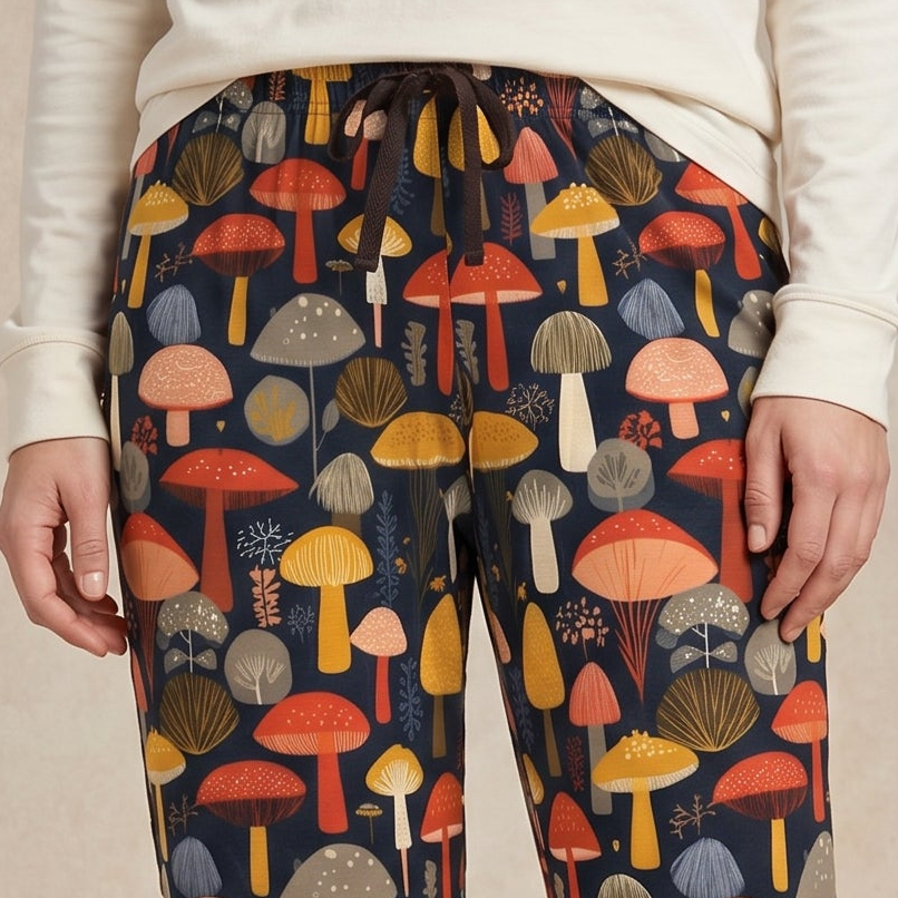Woodland Mushrooms Womens Pajama Pants