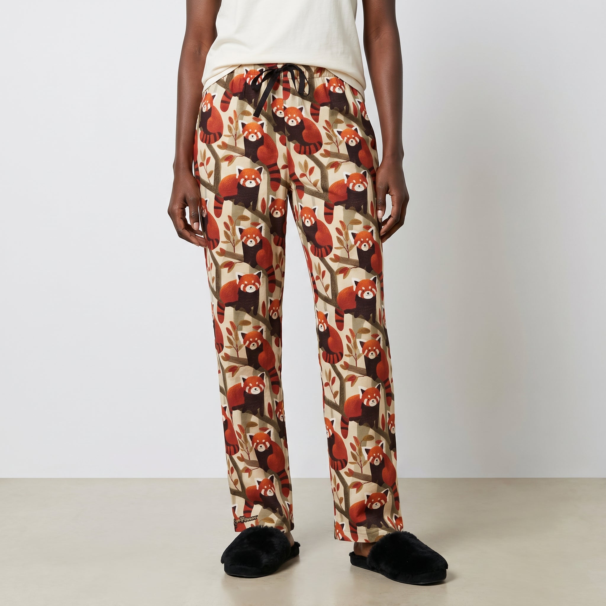 Red Panda Womens Pajama Bottoms
