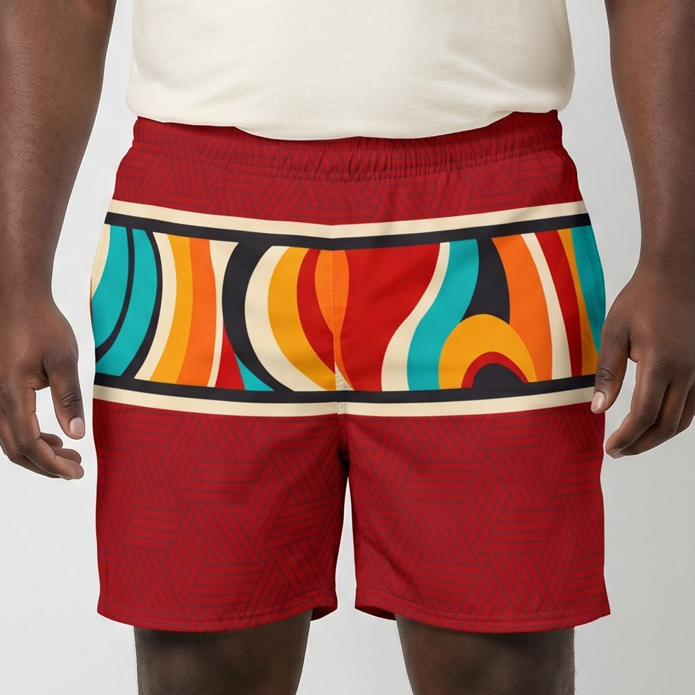Color Wave Mens Swim Trunks
