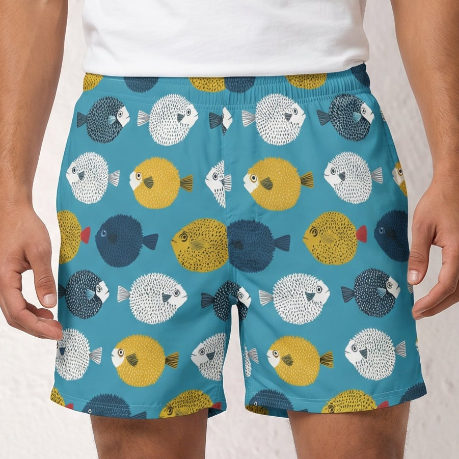 Puffer Fish Mens Swim Trunks