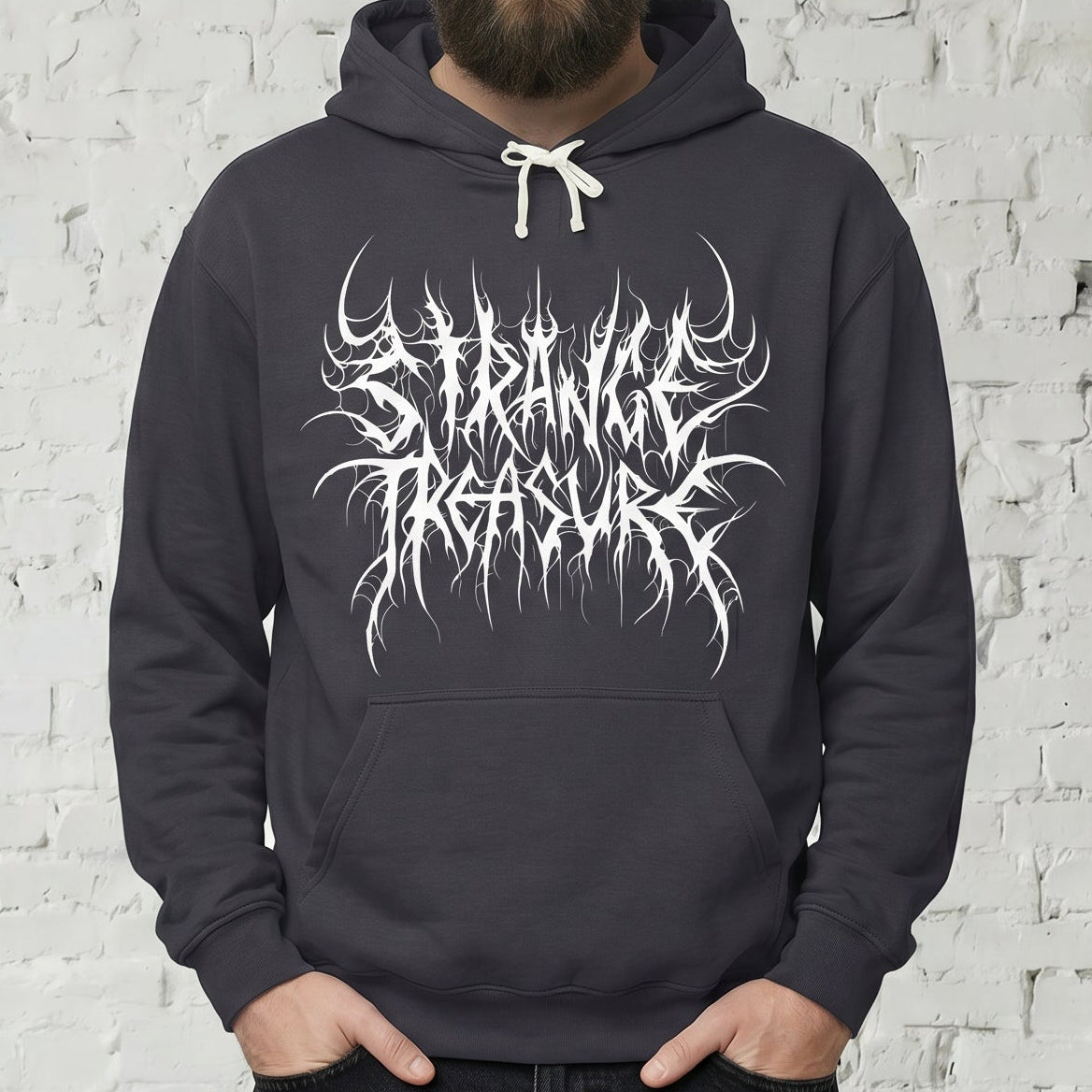 Strange Treasure Black Metal Logo Hoodie